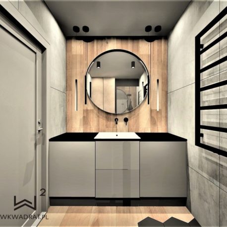Projekt łazienki - Architekt Wnętrz WKWADRAT